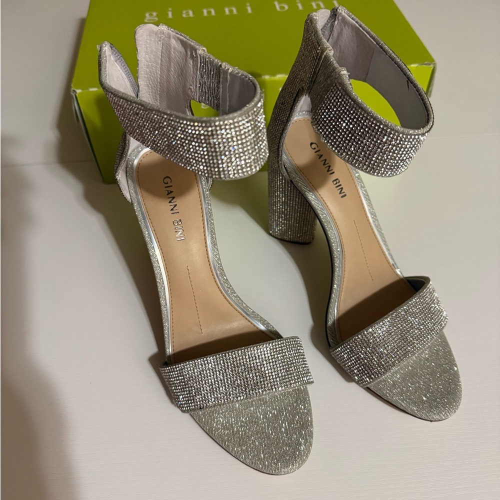 Gianni Bini Glittering Silver Heels